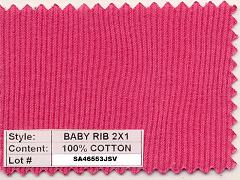 Hot Pink Cotton Rib Knit Fabric - 2x1