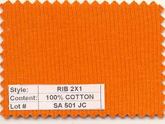 Burnt Orange | Cotton Rib 1x1 Open Width - SKU 4951 #SN/O