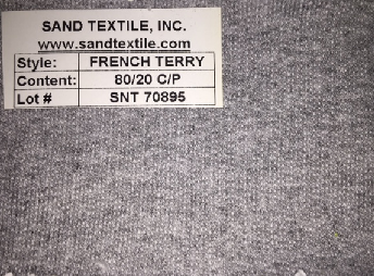 T/R FRENCH TERRY JERSEY KNIT 215 GSM - STYLE: VLA2009 - #1 Spandex Fabric  Wholesaler : Best Prices for Wholesale Spandex Fabric